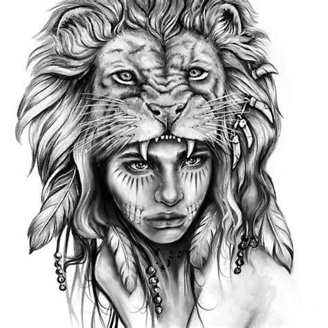 Wild---Different version (girl)--by Doriana | Lion head tattoos, Female ...