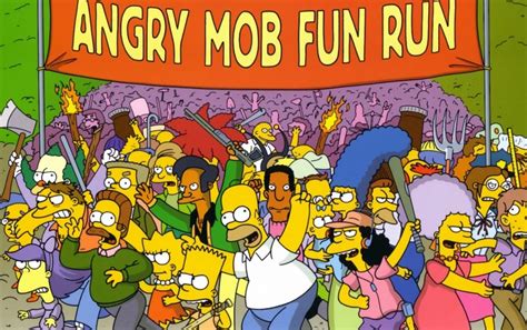 Angry Mob Fun Run Wallpapers - Simpsons Angry Mob Fun Run - 1280x804 Wallpaper - teahub.io