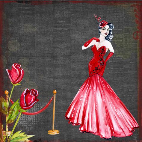 Retro Lady In Red Art Collage Free Stock Photo - Public Domain Pictures
