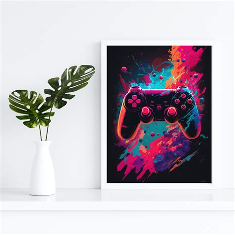 20 Gaming Wall Art, Gaming Room Decor, Gaming Controller PNG, Printable ...