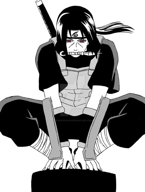 Itachi Uchiha Black And White Outline