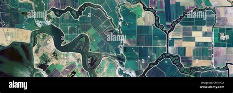 aerial map of San Joaquin river delta California Stock Photo - Alamy