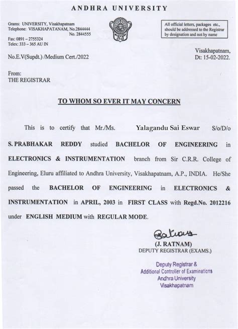 Medium of Instruction Certificate (MOI) - 100 Transcripts LLP.