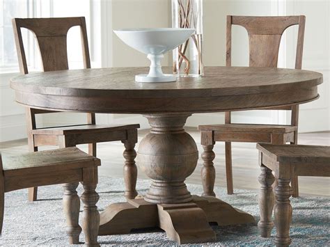 World Interiors Chatham Downs Weathered Teak 72'' Wide Round Dining Table | WITZWCADOTR72WT