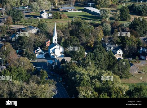 Aerial view of the town of Sunderland, Massachusetts, USA Stock Photo ...