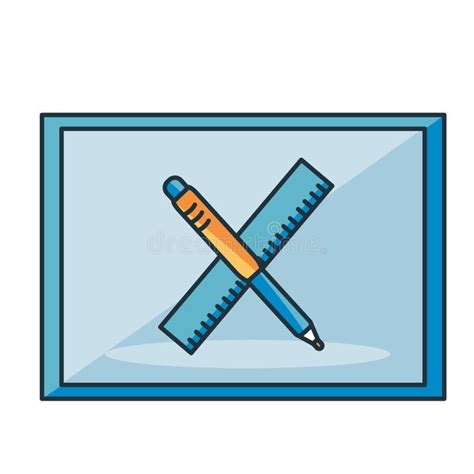 Cartoon Pen and Ruler Icon Emoji Isolated Illustration Stock ...