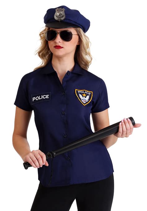 Plus Size Women's Police Shirt Costume | Adult Costume T-Shirts