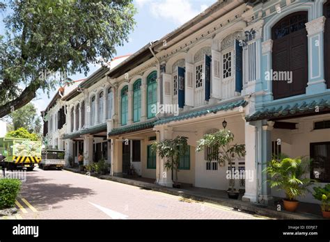 Colonial architecture in historic Emerald Hill in Singapore Stock Photo ...