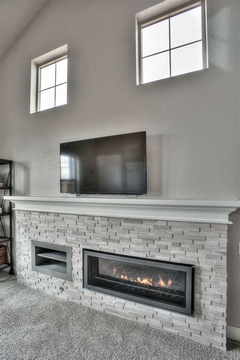 Linear Fireplace with Ledgerstone | Linear fireplace, Fireplace mantel designs, Fireplace surrounds