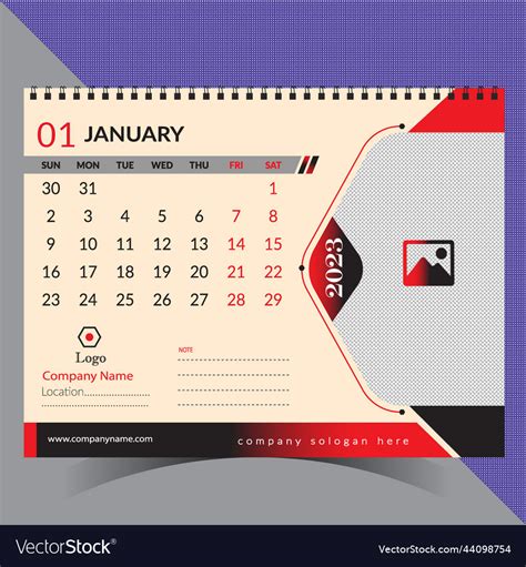 Desk calendar 2023 design template Royalty Free Vector Image