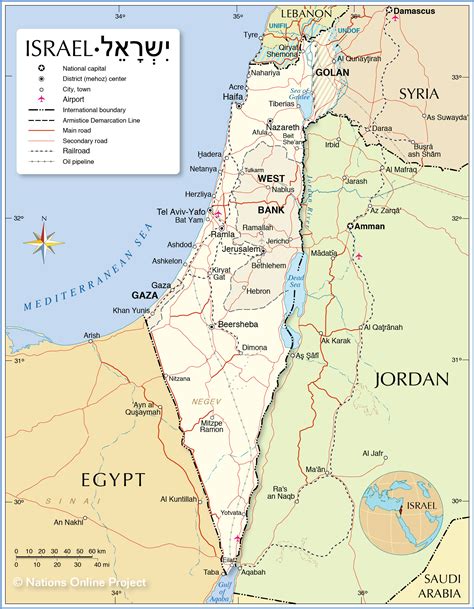 Political Map of Israel - Nations Online Project