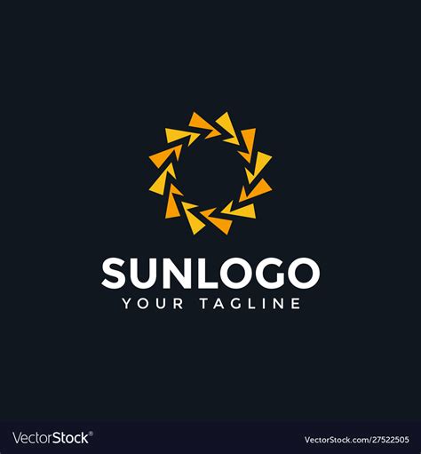 Abstract sun logo design template Royalty Free Vector Image