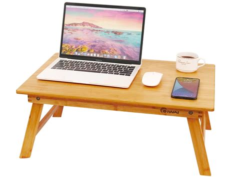 Buy Laptop Desk, COIWAI Bamboo Lap Table on Bed, Foldable, Portable ...