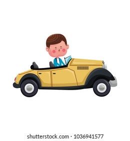 Cute Girl Driving Vintage Car Stock Vector (Royalty Free) 1036938814 | Shutterstock