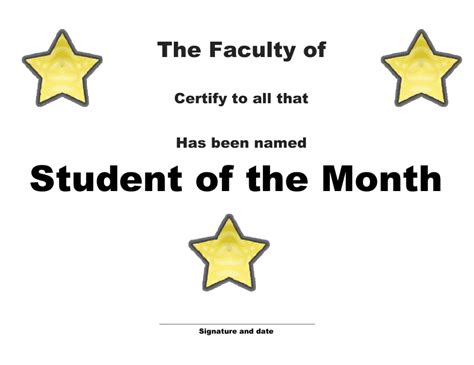 Student of the Month Certificate Template Download Printable PDF | Templateroller