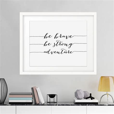 LZN Be Brave Be Strong Adventure Canvas Painting Inspirational Motivational Quote Print Wall Art ...