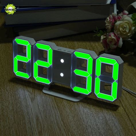 3D LED Digital Clock With Night Mode Adjust The Brightness Modern Electronic Table Clock Alarm ...