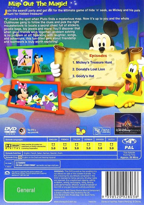 Mickey Mouse Clubhouse: Mickey's Treasure Hunt DVD TV SERIES Disney ...