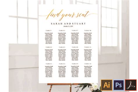 Natalia Christmas Wedding Seating Chart Template, 52% OFF