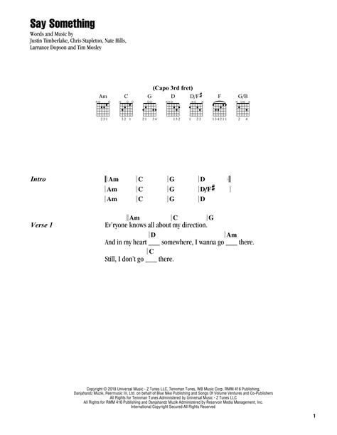 Say Something (feat. Chris Stapleton) by Justin Timberlake - Guitar Chords/Lyrics - Guitar ...