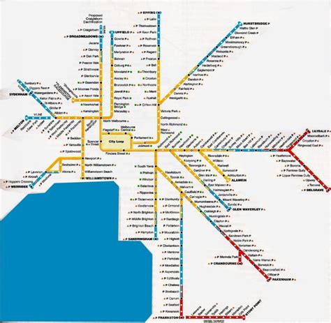 Melbourne metro rail map - Melbourne metropolitan area map (Australia)