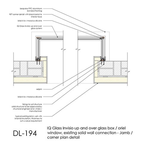 DL194 - IQ Glass Invisio Oriel Window Jamb Detail