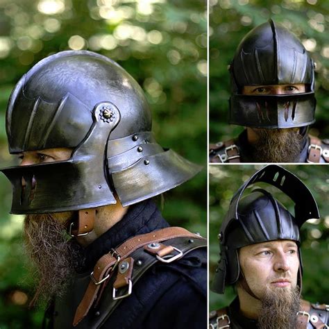 Larp Sallet Helmet - Dark - LARP Warriors