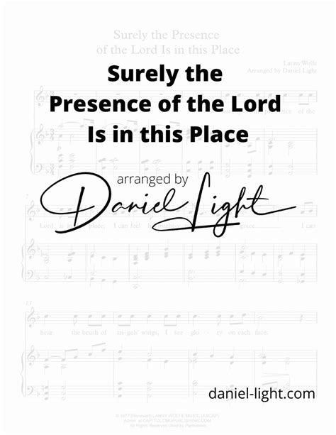 Surely The Presence Of The Lord Is In This Place (arr. Daniel Light) by ...