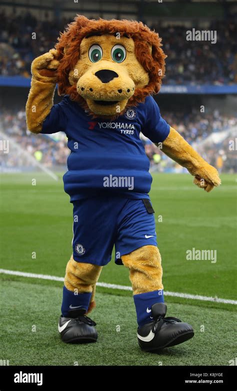 Chelsea mascot Stamford the Lion during the Premier League match at ...