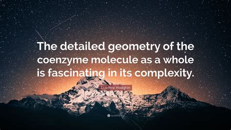 Dorothy Hodgkin Quote: “The detailed geometry of the coenzyme molecule as a whole is fascinating ...