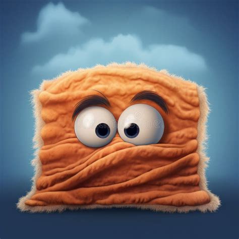 Aggressive Digital Illustration of Cartoon Bread with Eyes and Blanket Stock Illustration ...