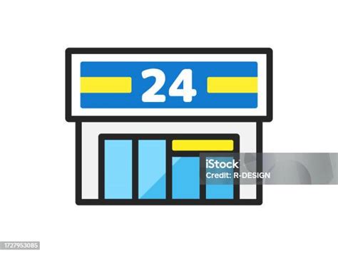 Illustration Of A Convenience Store Open 24 Hours Stock Illustration ...