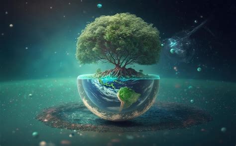 Premium Photo | A picture of a tree on the earth earth day