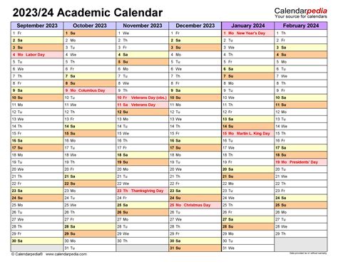 Academic Calendars 2023/2024 - Free Printable Word templates