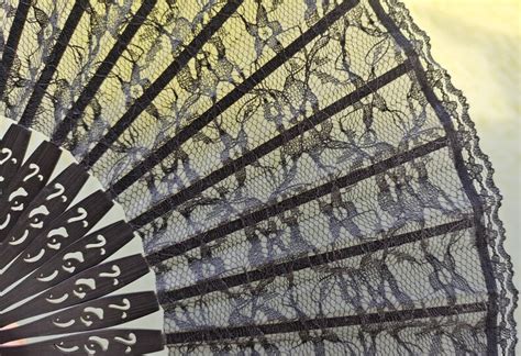 Black Lace Bamboo Hand Fan Wedding Black Lace Hand Fan - Etsy