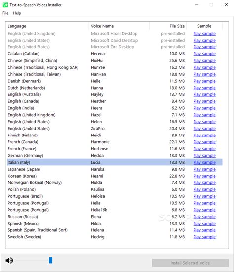 Text-to-Speech Voices Installer 1.0.0.240 - Download, Screenshots