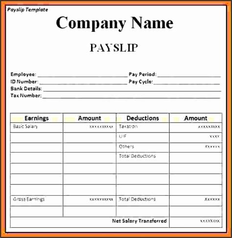 Payslip Template Simple