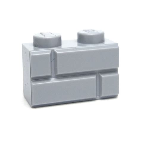 Lego Spare Parts Brick 1x2 Modified with Masonry Profile Light Bluish Gray