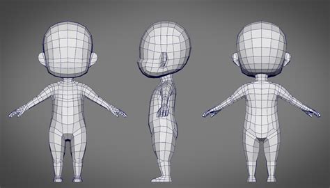 Male Sd Character Base 3d Obj