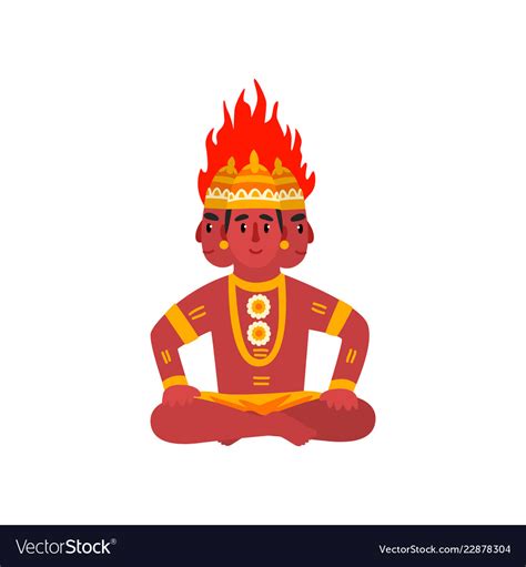 Agni indian god of fire Royalty Free Vector Image