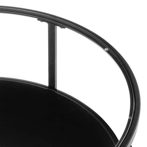 DukeLiving Portside Metal & Glass Round Coffee Table (Black)