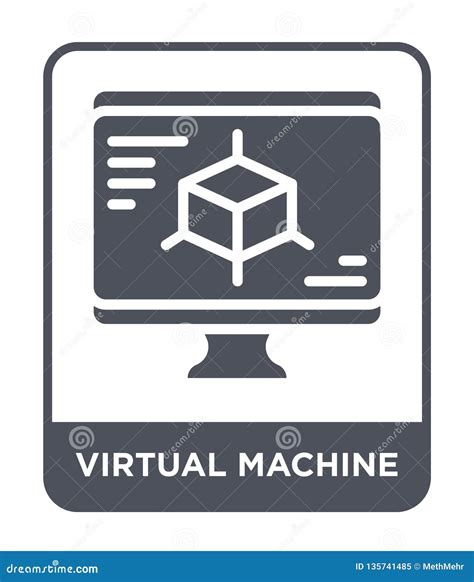 Virtual Machine Icon in Trendy Design Style. Virtual Machine Icon Isolated on White Background ...