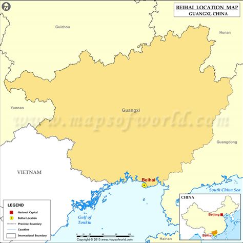 Where is Beihai Located, Location of Beihai in China Map