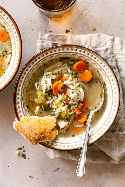 Slow Cooker Shredded Chicken & Rice Soup - Life is but a Dish