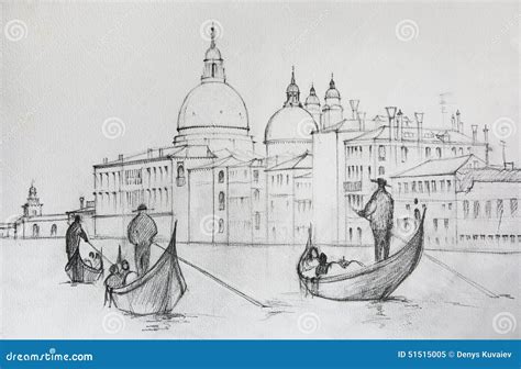 Painting of Venice Italy stock illustration. Illustration of paint - 51515005