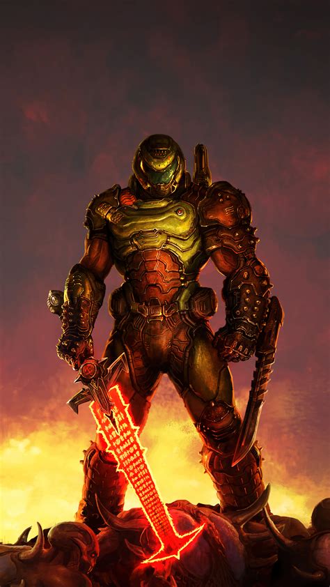 Doom Slayer DOOM Eternal 4K #2011j Wallpaper iPhone Phone