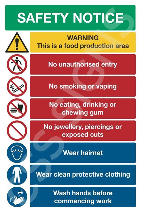 Food Production Safety Notice Sign | Sign Shop Ireland | CSS Signs