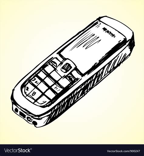 Cell phone sketch Royalty Free Vector Image - VectorStock