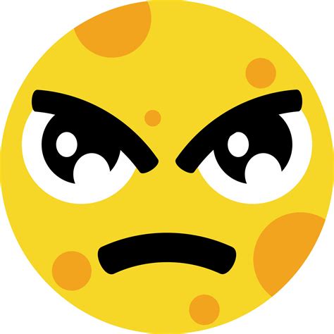 Moon with angry expression. Clip art of anger moon illustration with ...