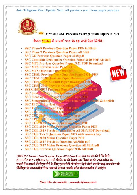 SSC Previous Year Question Papers PDF Download